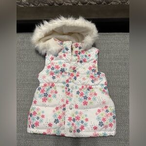 Gymboree Floral Trim Hooded Vest